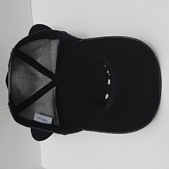 Disney Minnie Mouse Black Glitter Red Bow Ear Adjustable Baseball Hat - Picture 4 of 7